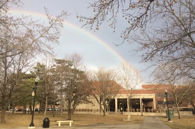 Rainbow over William Allen White Library